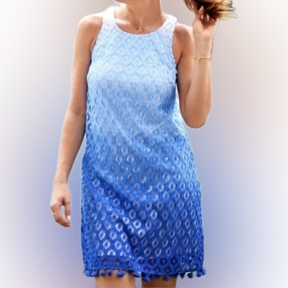 Lilly Pulitzer Blue Ombre Eyelet Mini Dress